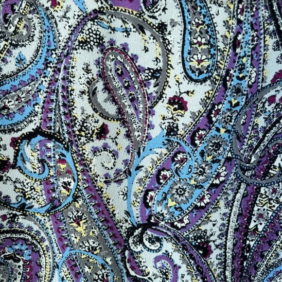 J Jill Womens Layered Paisley Blouse Size M Mature Boho Drapey Office Business - Picture 6 of 11